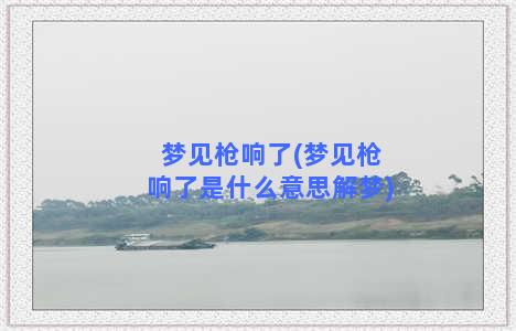 梦见枪响了(梦见枪响了是什么意思解梦)